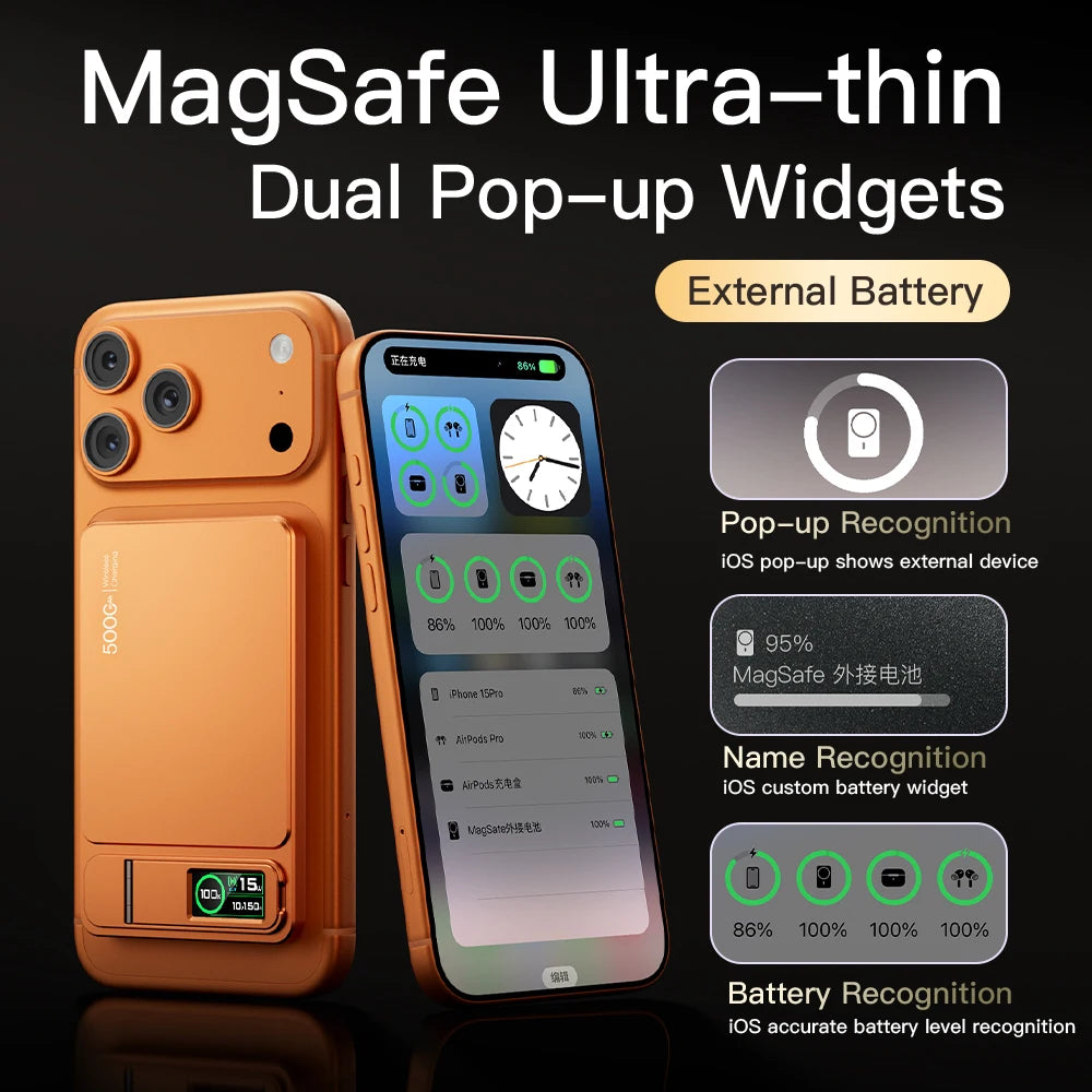 Batterie Externe Magnétique Sans Fil 20W 10000mAh - Charge Rapide