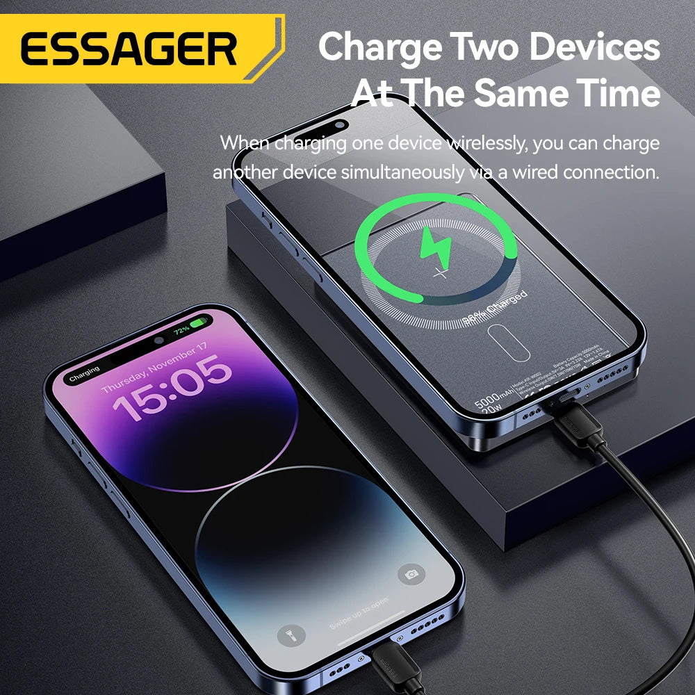 Batterie Externe Magnétique Sans Fil 20W 5000mAh - Compatible MagSafe