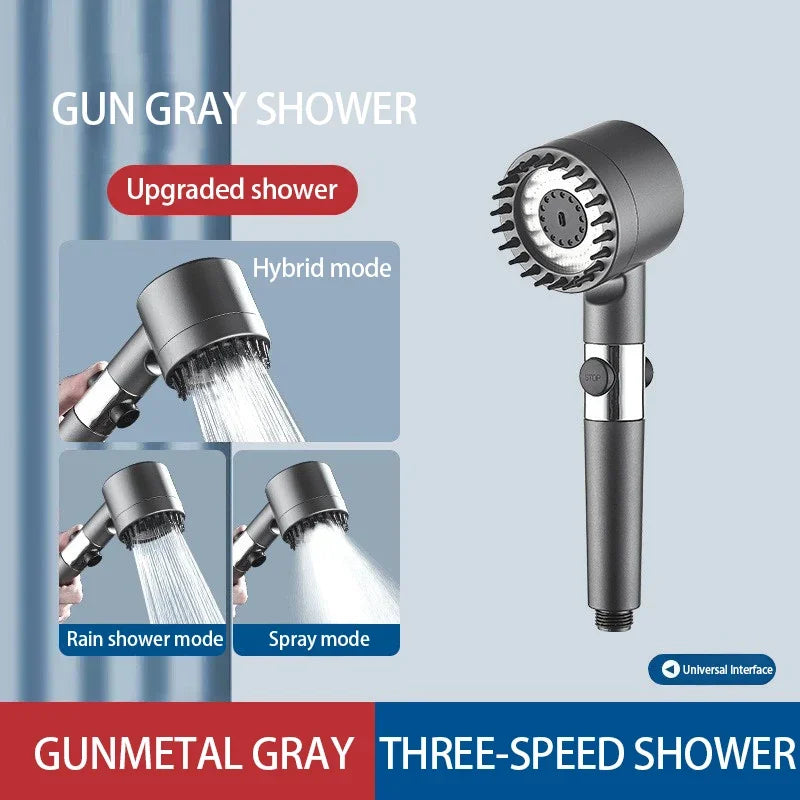 Pommeau de Douche Haute Pression 3 Modes + Filtre Massage