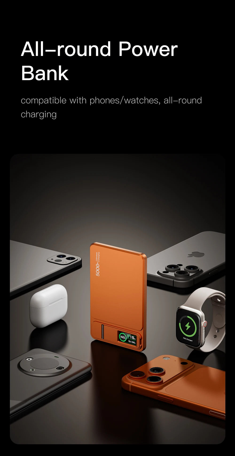 Batterie Externe Magnétique Sans Fil 20W 10000mAh - Charge Rapide
