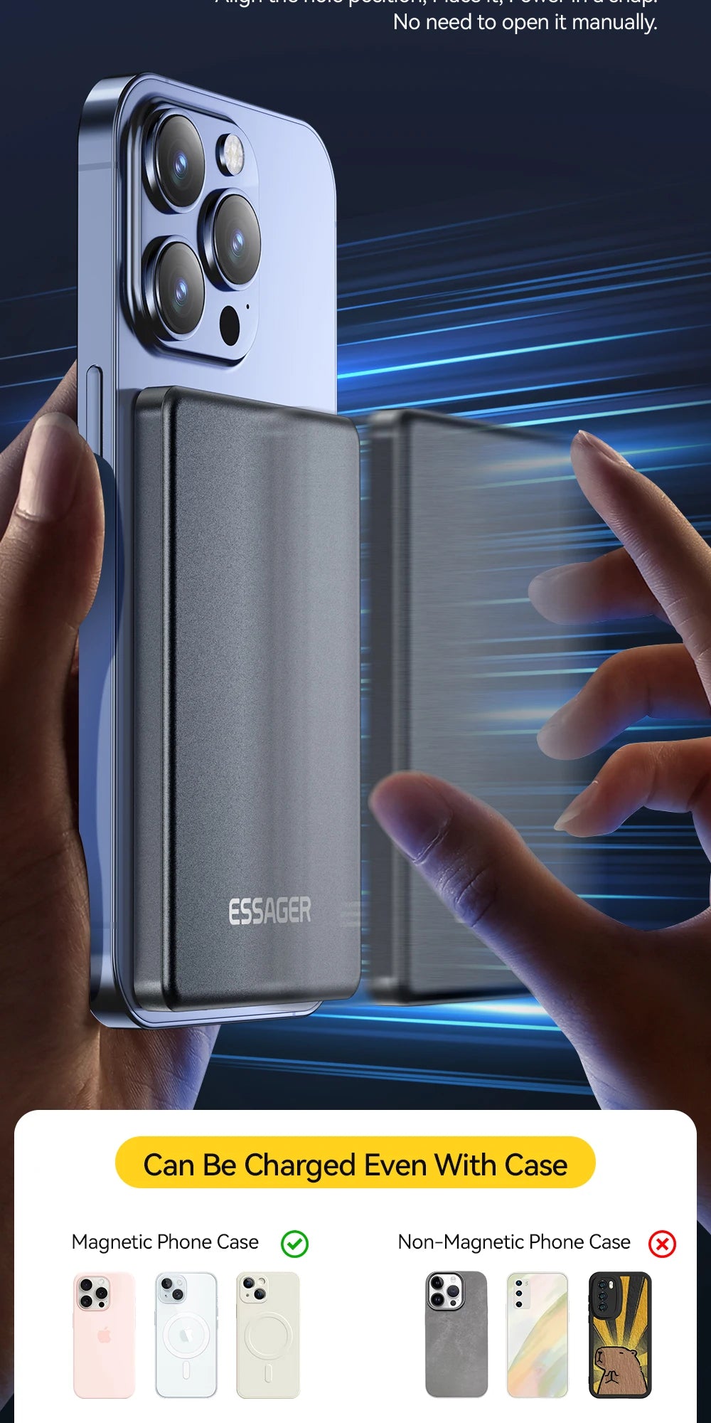 Batterie Externe Magnétique Sans Fil 20W 5000mAh - Compatible MagSafe