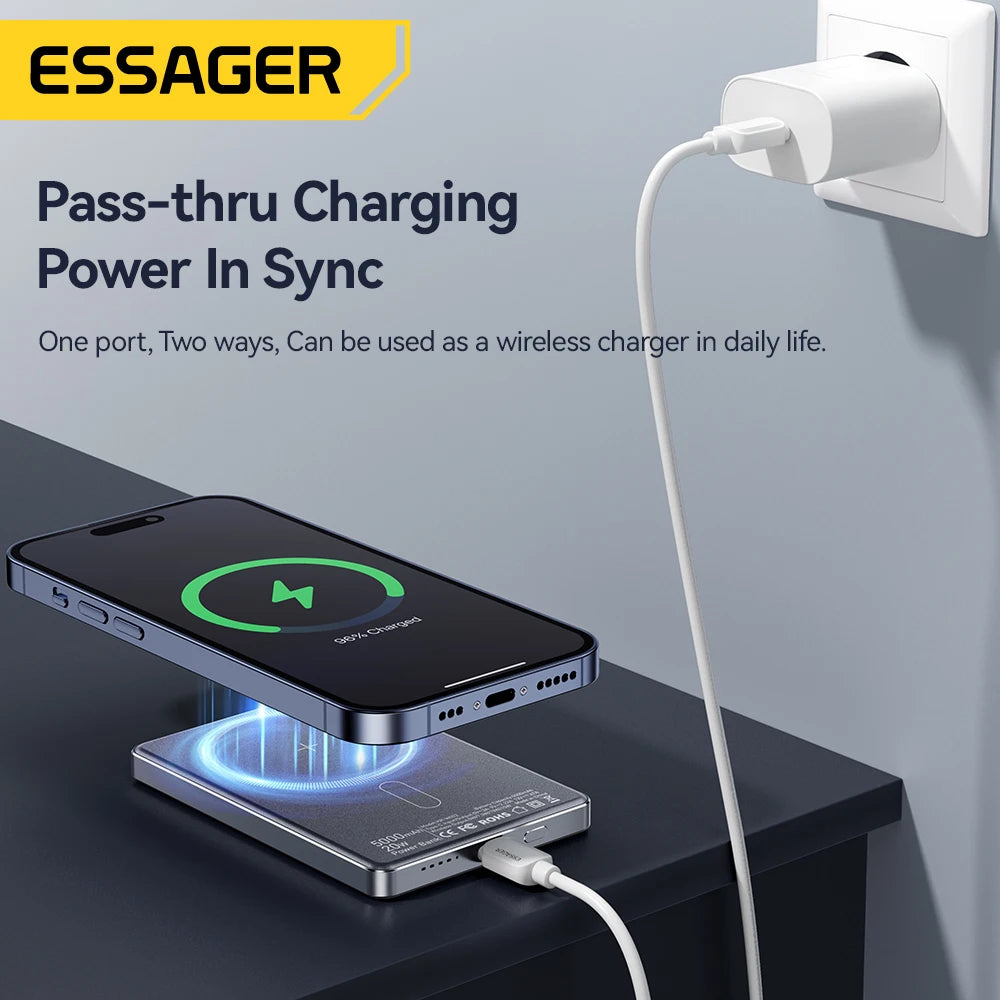 Batterie Externe Magnétique Sans Fil 20W 5000mAh - Compatible MagSafe