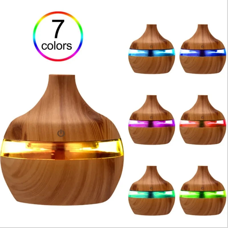 Diffuseur d'Huiles Essentielles Ultrasonique Bois - Humidificateur