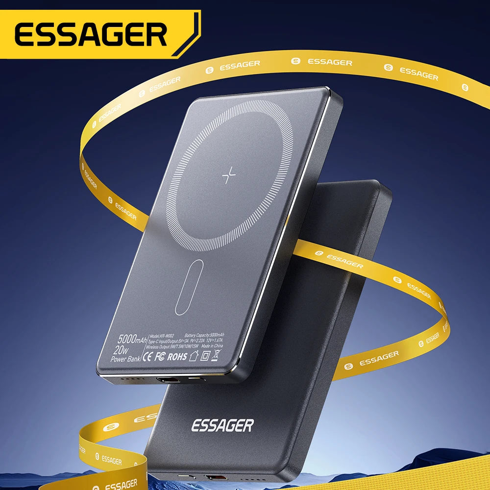 Batterie Externe Magnétique Sans Fil 20W 5000mAh - Compatible MagSafe