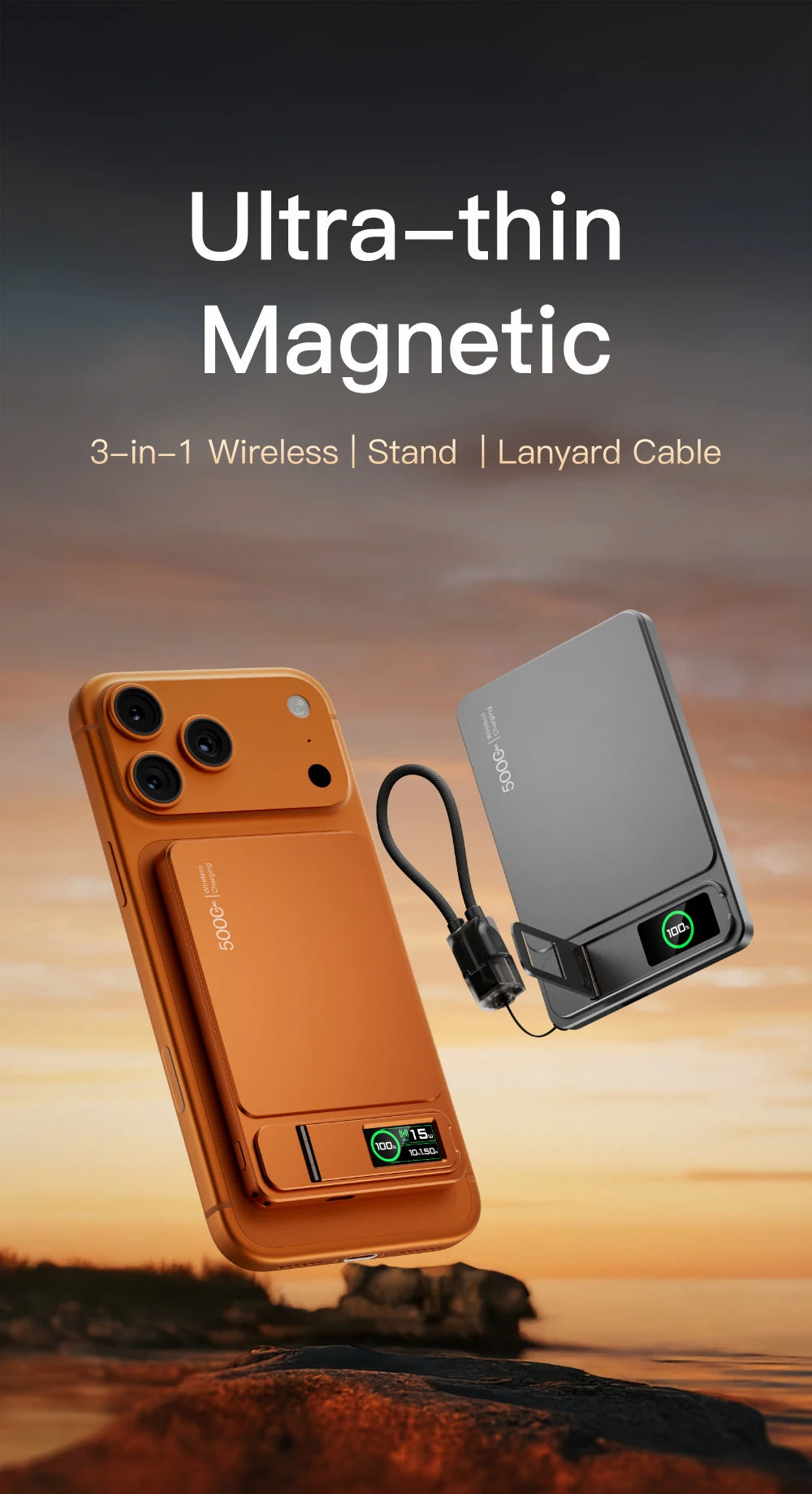 Batterie Externe Magnétique Sans Fil 20W 10000mAh - Charge Rapide